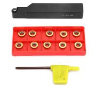 Porte - Outil de Tour SRAPR1616H10, Porte - Outil CNC avec 10 Lames en Carbure RPMT10T3MO et Clé, Matériau en Acier de Haute Précision pour le Découpage des Métaux dans Divers Envi