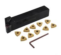 Porte-outil de tournage de tour de 25 mm avec 10 inserts en carbure WNMG080404 pour l'efficacité du travail des métaux
