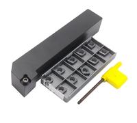 Porte-outil de tournage extérieur SCLCR 12 mm, 16 mm, 20 mm, 25 mm + 10 plaquettes de coupe en carbure CCGT 09T302, 09T304, 09T308 Plaquettes de Carbure CNC(20mm and 04 IC908)