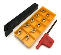 Porte-outil de tournage externe SDJCR1010H07 SDJCR1212H07 SDJCR1616H07 + 10 pièces DCMT070204 VP15TF UE6020 US735 Inserts en carbure(SDJCR1212H07,DCMT070204 UE6020)
