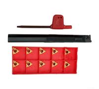 Porte-outil de tournage interne SNR0012K11 pour usinage CNC, barre d'alésage en alliage d'acier allié de 12 mm x 125 mm avec 10 inserts en carbure 11IR A60 et clé