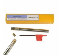 Porte-outil de tournage pour machines CNC, BAP300R C10-10x120-1T Barre d'alésage avec insert APMT1135PDER et clé, construction en alliage d'acier, main droite