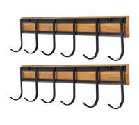 Porte-outil mural, cintre pour ustensiles de cuisine - Porte de spatule de cuisson Set de 2,Porte d'outil monté sur mur spatial avec 6 crochets de maison pour portes de chambre de l