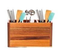 Porte-outils, avec poignée et compartiment de rangement de style rustique, porte-outils pour plan de travail cuisine, pour cuillères, spatules, ustensiles de cuisine, maison, armoire et table