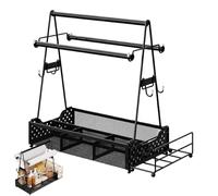 Porte-outils de barbecue portable - Bac de service pour barbecue, support d'accessoires de barbecue en plein air | Support de matériel de cuisine pour feu de camp, panier de rangement indispensable