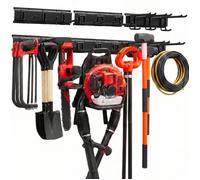 Porte-Outils de Jardin Mural 1257 3 mm-VEVOR-Support Mural pour Outils Capacité de Charge Totale 272 kg avec 3 Rails pour Pelles