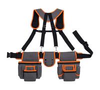 Porte-outils de résistance industrielle avec sangles rembourrées double couche, bretelles réglables, pochettes à outils, organiseurs avec fente pour mètre ruban