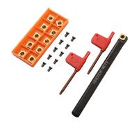 Porte-outils de tour avec 11 inserts en carbure indexables CCMT32 51 et vis Torx pour un tournage précis des matériaux en acier et fonte