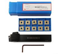 Porte-outils de tour MSSNR2020K12 avec 10 inserts SNMG120408 en carbure pour tournage CNC, main droite, 20 mm x 125 mm, porte-outils en acier au carbone pour la finition et