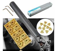 Porte-outils de tournage 20 mm + inserts en carbure + jeu de clés à barre d'alésage