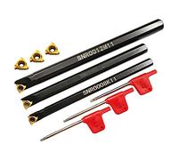 Porte-outils de tournage SNR0008K11 SNR0010K11 SNR0012M11, barre d'alésage interne indexable avec 6 inserts de tournage indexables 11IR A60 + 3 clés T8 (8/10/12 mm)