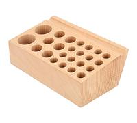 Porte-outils en cuir à 24 trous, organisateur d’outils de perçage en bois de hêtre, rack multifonctionnel pour le travail du cuir avec des trous de 15 mm, 22 mm et 35 mm, boîte de