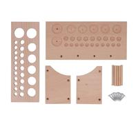 Porte-outils en cuir avec 3 grilles et 27 trous, rack à outils en bois pour travaux de cuir, support de rangement en hêtre pour timbres, ciseaux, pinceaux, aiguilles - organisateur