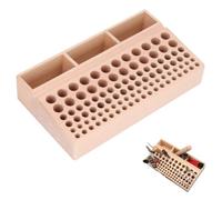 Porte-outils en cuir, Porte-outils en cuir en bois | 98 trous, organiseur sur support à 3 fentes, range-poinçons diamant pour travail du cuir, pour outils de perforation.