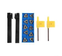 Porte-outils filetés SER/SEL 1212H16 avec inserts carbure | Inclus 2 pour porte-outils, 10 inserts carbure, clés, pour idéal ébauche et finition, montage rapide