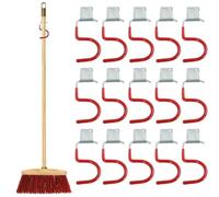 Porte-outils mural polyvalent en métal, système de crochet rouge pour le rangement du garage, peut contenir des pelles, balais, serpillères et équipements de sport