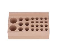 Porte-outils pour travaux du cuir à 24 trous, support en bois de hêtre à haute résistance pour poinçons, étagère à outils pour le travail du cuir : ciseaux, brosses, tampons,