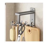 Porte-outils rotatif - Support mural à ustensiles avec 10 crochets rotatifs, organiseur de cuisine robuste pour ustensiles de cuisine, installation autocollante