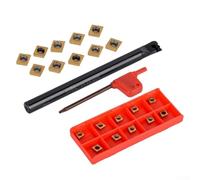 Porte-outils S10k Sclcl06 avec 10 inserts en carbure CCMT060204 pour machines à tour avec design de compression à vis