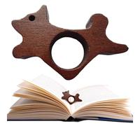 Porte-page en bois - 7,2 x 1,3 x 4,2 cm - Marque-page mains libres - Anneau de pouce ergonomique - Accessoire portable pour étudier, enseigner, étudier, lire des romans