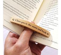 Porte-page personnalisé en bois avec inscription « I Love You to The Moon and Back » pour lire à une main, cadeau pour les enseignants et les amateurs de livres