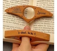Porte-page Personnalisé en Bois - Idée Cadeau pour Lecteurs et Bibliophiles (Chat...Je lis)