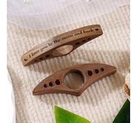 Porte-page personnalisé « I Love You to The Moon and Back » - Cadeau de Noël, de Saint-Valentin pour femme, amateur de livres, support de page en bois