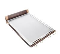 Porte-panneaux Rabattables A4 Double Face avec Base Bois | Présentoir de Table pour Posters et Documents, Usage Retail, Facile à Nettoyer