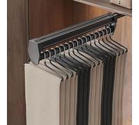 Porte Pantalon Coulissant 26cmx10cm Porte-Pantalons Extensible Alliage D'aluminium Rack À Pantalons Extensibles Tampon Silencieux Garde-Robe Extractible Facile À Installer Porte Cintre Coulissant(41cm