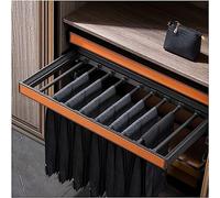 Porte-Pantalons à tiroir avec système Tampon, Porte-Pantalons rétractable Multifonctionnel, Rail Coulissant pour Rangement de Jeans, écharpes, Largeur réglable, Orange,Orange-70cm
