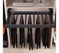 Porte-Pantalons Coulissant pour Armoire Porte-Pantalons Push-Pull Télescopique, Tringle À Vêtements Dissimulée, Porte-Pantalons En Métal Avec Rail Coulissant Silencieux Et Pantalon Amovible