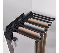 Porte-pantalons extensible - 3 styles, tringle de rangement avec rails d'amortissement à double rangée, cintre à pantalons coulissant, bras 10/11/22 pour l'organisation du montage latéral/su