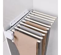 Porte-pantalons extensible et coulissant - 3 styles, rails d'amortissement à double rangée, tringle de valet de placard à bras 10/11/22 pour cintre à montage latéral/supérieur, organiseur de