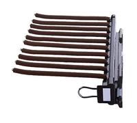 Porte-pantalons extensible et coulissant, organiseur de pantalons à 10/22 bras, tringle de rangement à double rangée avec rails d'amortissement, cintre à montage latéral/supérieur, marron, 3