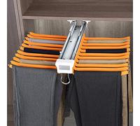 Porte-pantalons extensible et coulissant pour penderie - Barre de rangement peu encombrante avec bras de 10/11/22 pouces, rails d'amortissement à double rangée, cintre à montage latéral/supé