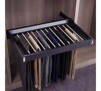 Porte-Pantalons Intégré Dans L'armoire Avec Système Tampon, Rail Coulissant De Rangement Pour Jeans, Placards Coulissants À Largeur Réglable, Porte-Pantalons Télescopique Tiroir Garde-Robe 85-120 cm