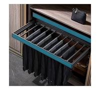 Porte-pantalons réglable avec système de tampon pour penderie coulissante pour écharpes et jeans Bleu 75 cm de large - Optimisez l'espace et la nization