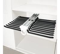 Porte-pantalons rétractable et coulissant - Organisateur de placard extensible avec bras 11/22, doubles rails de guidage silencieux, barre de valet à montage supérieur, solution de rangement