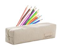Porte-papeterie doux - sac à crayon en velours côtelé avec fermeture à fermeture éclair | Organisateur spacieux pour les outils d'écriture, les éléments essentiels de l'école, l'utilisation des collèg