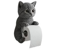 Porte-papier toilette en forme de chat 3D amusant, mignon et décoratif, support mural pour papier toilette, rangement mural pour salle de bain, cuisine, cadeau unique pour amoureux des chats (A)