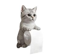 Porte-papier toilette en forme de chat 3D amusant - Support mural décoratif pour papier toilette - Rangement mural pour salle de bain et cuisine - Cadeau unique pour amoureux des chats (D)