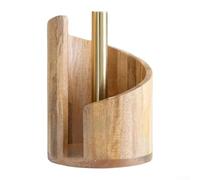 Porte-papier de cuisine fabriqué à partir de bois massif pour une utilisation sur le plan de travail avec gestion soignée des rouleaux et finition mélangée décorative (E)