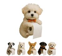 Porte-papier essuie-tout pour chien - Mignon porte-rouleau mural à thème canin - Rangement de papier toilette pour salle de bain pour maison, camping-car, dortoir, cuisine pour les amoureux des chiens