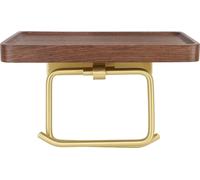 Porte-papier hygiénique avec étagère Porte-papier en alliage d'aluminium Walnut Installation facile Porte-rouleau de papier hygiénique peu encombrant pour la salle de bain Cuisine Type 1