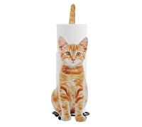 Porte-Papier Hygiénique en Forme De Chat Porte-Papier Hygiénique Distributeur De Mouchoirs Mural Salle De Bain Rouleau De Papier Toilette Organisateur pour Table De Cuisine Jaune