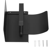Porte-papier hygiénique Salle de bain Porte-rouleau de papier hygiénique en acier inoxydable avec étagère Couverture imperméable Noir
