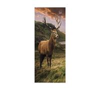 Porte Papier peint 3D Cerf animal L100 x H200cm Porte Stickers Auto-adhésif pour porte intérieure bureau chambre à coucher salon salle de bain