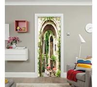 Porte Papier peint 3D Couloir de la maison L77 x H200cm Porte Stickers Auto-adhésif pour porte intérieure bureau chambre à coucher salon salle de bain
