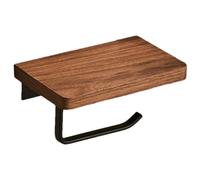 Porte-papier toilette à montage mural, support de papier toilette mural - Porte-papier toilette en bois de noyer monté sur le mur - Porte-téléphone de salle de bain en bois de noyer, design scie