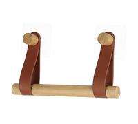 Porte-papier toilette, accessoire de salle de bain en bambou, porte-papier toilette 20 x 11,5 cm, avec fixation adhésive sans trous pour papier toilette (noisette)